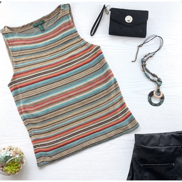 Lauren Ralph Lauren Tops - Ralph Lauren Multicolored Knit Top, EUC, XL
